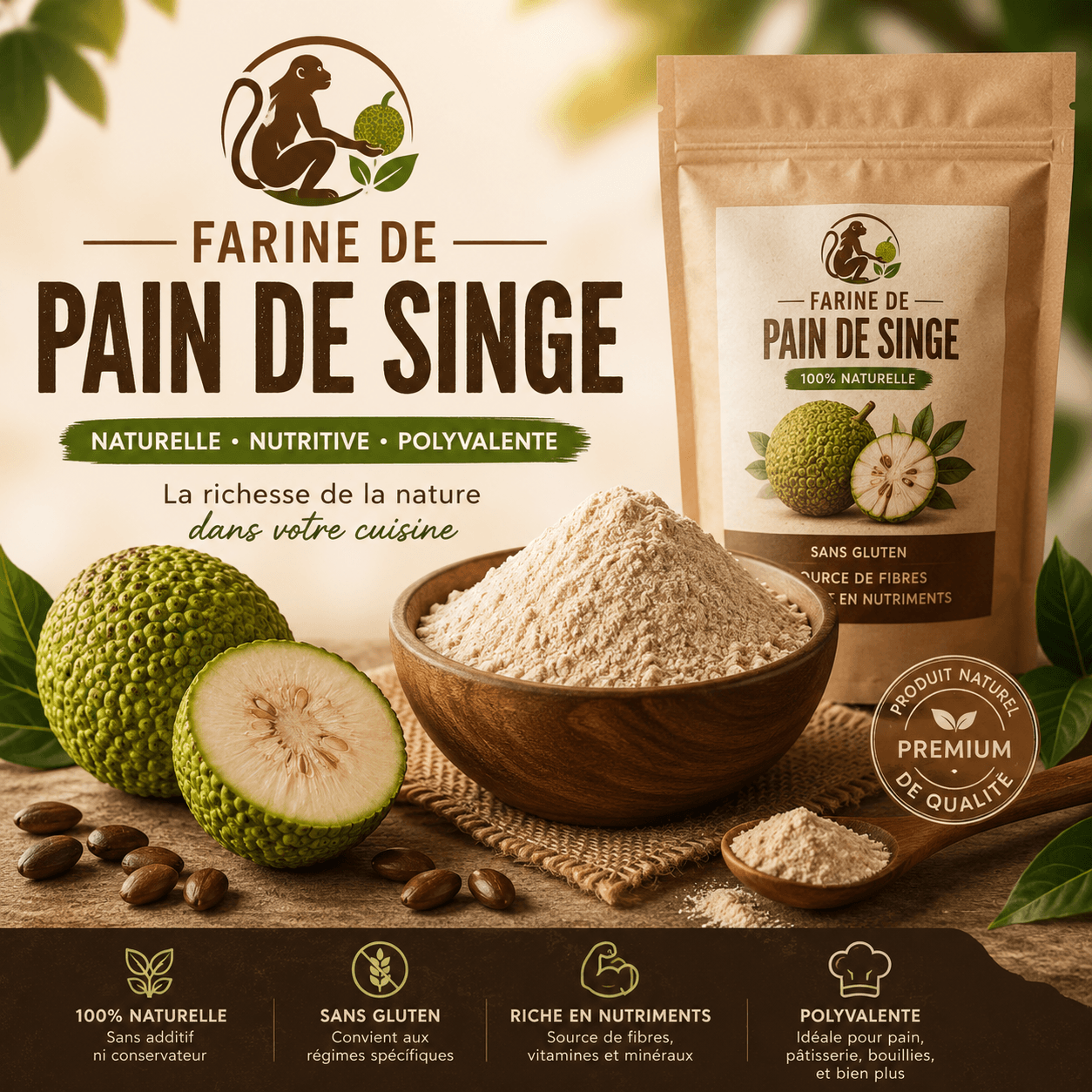 Farine de pain de singe